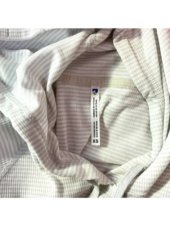 NWT Kuhl Stria Pullover Hoodie Womens XS Gray Lightweight Stripe UPF 50+ Sun - Picture 7 of 13